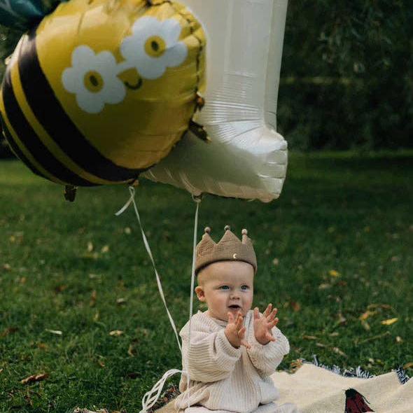 Child Birthday Crown -Taupe