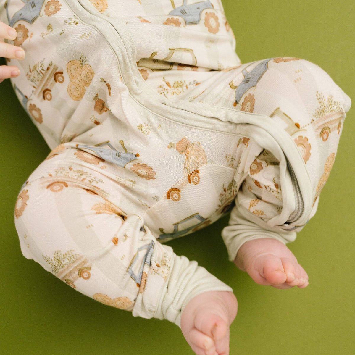 Little One Shop - Tractor Trails Bamboo Sleeper - Baby Dill