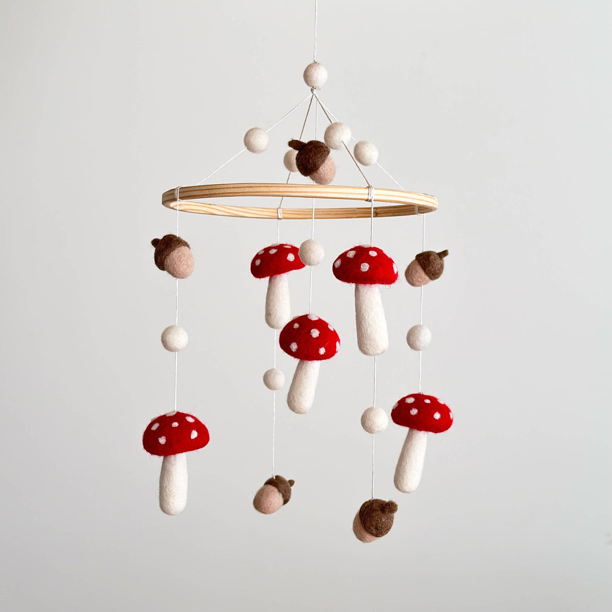 Mushrooms &amp; Acorns Baby Crib Mobile