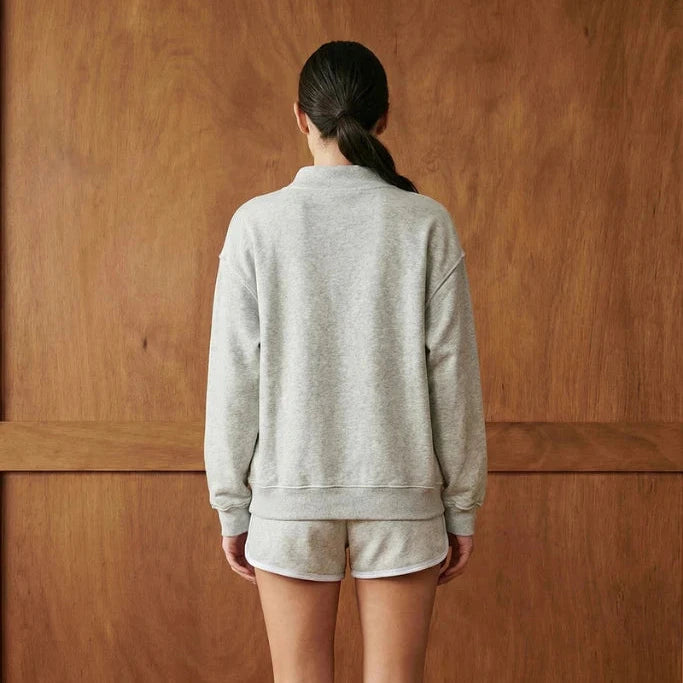Mock Neck Embroidered MOTHER Sweatshirt - Baby Dill