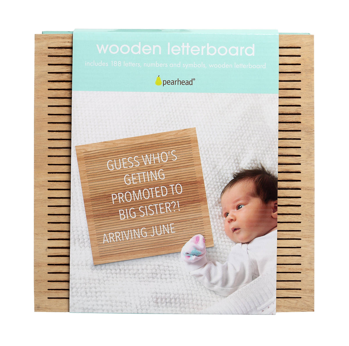Pearhead - Natural Wood Letterboard - Baby Dill