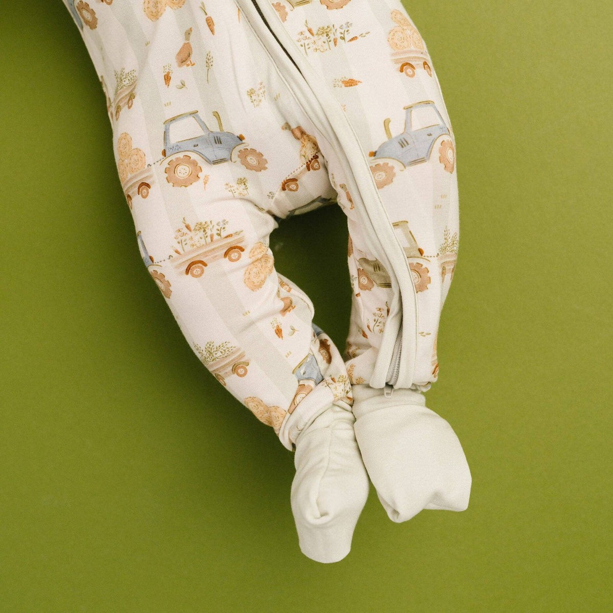 Little One Shop - Tractor Trails Bamboo Sleeper - Baby Dill