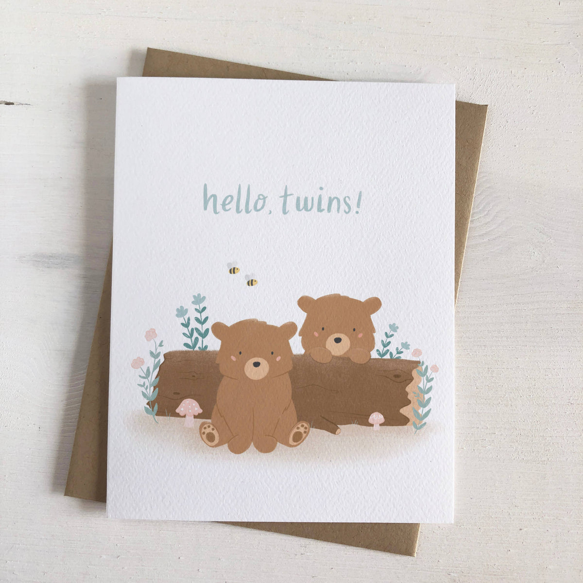 Hello Twins - New Baby Card