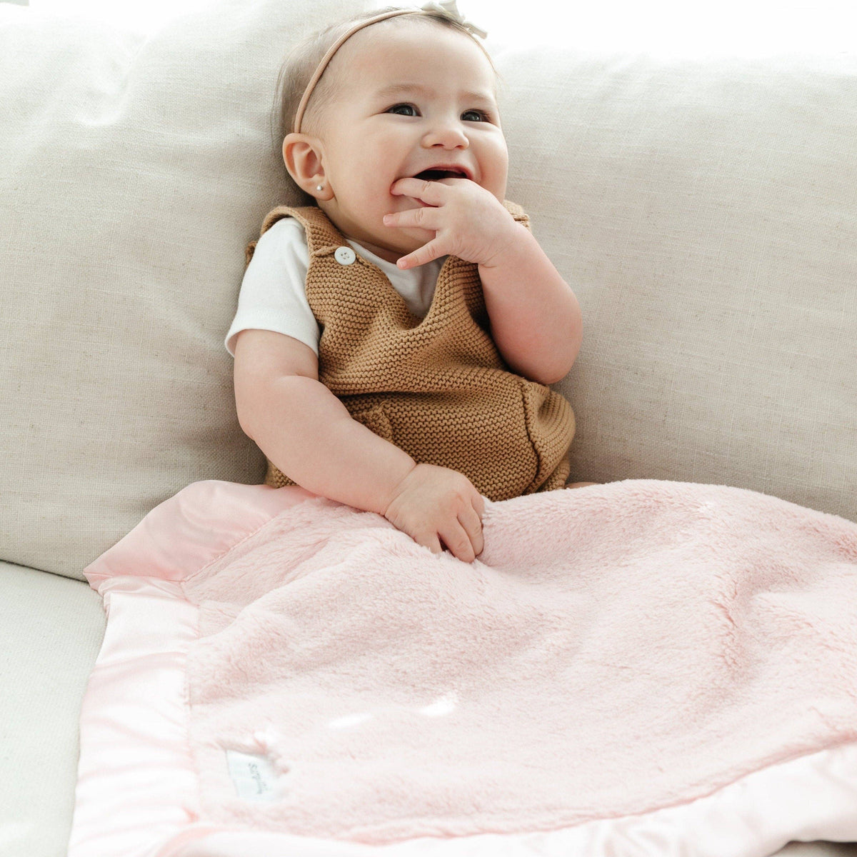 Satin Border Receiving Blanket - Baby Dill