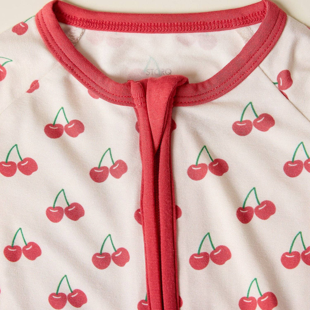 Bamboo Baby Pajama | Ivory Cherries