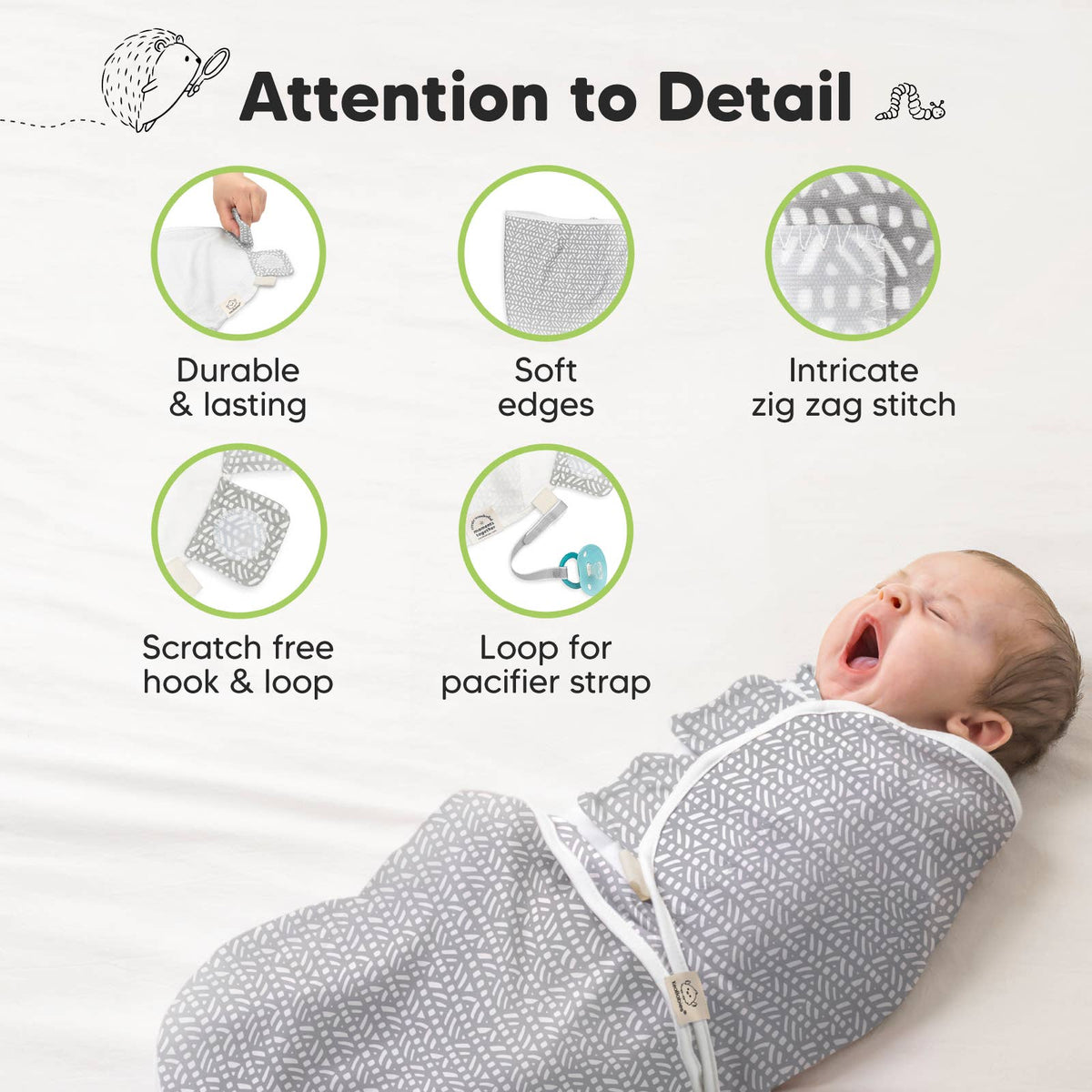 3pk Soothe Baby Swaddles 0-3 Months Sleep Sack for Newborns
