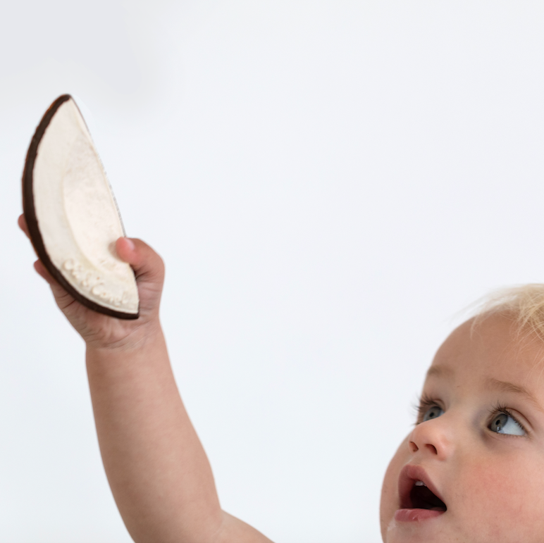 Coco the Coconut Natural Rubber Teether - Baby Dill
