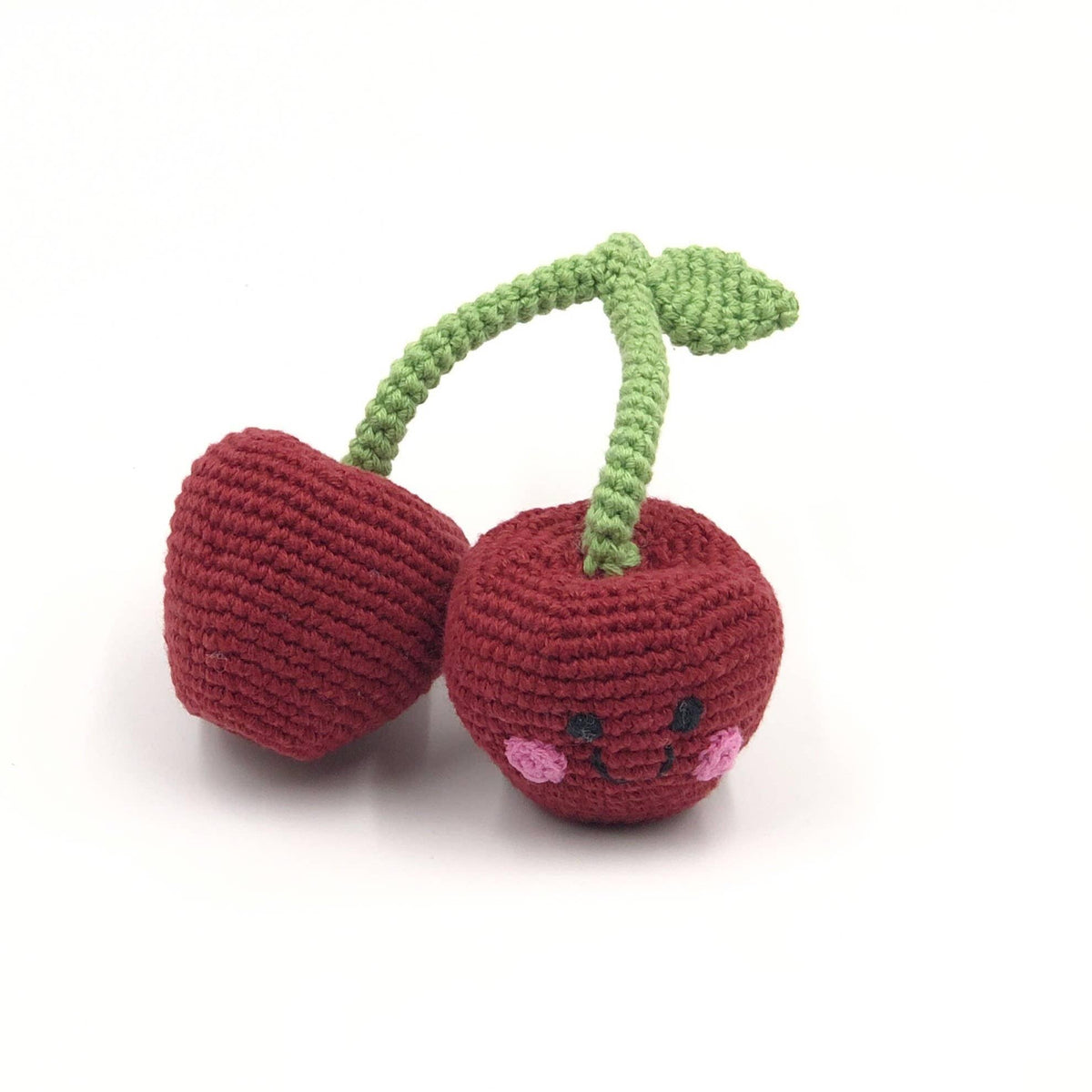 Crochet Play Food Rattle - Cherries - Baby Dill