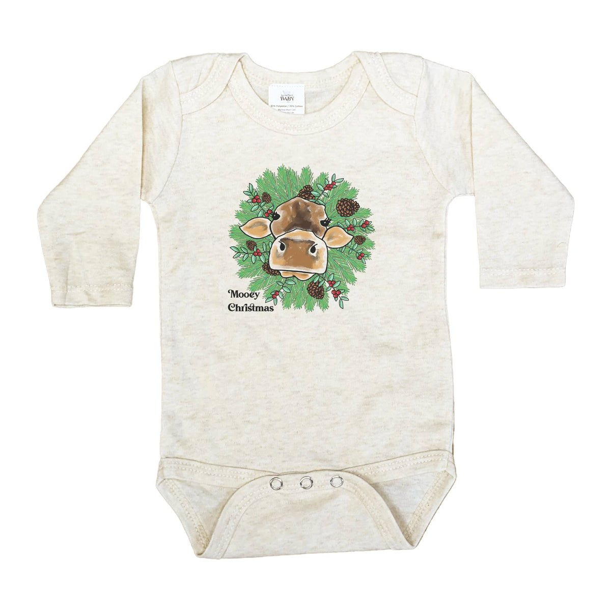 Cow Mooey Christmas Cow Baby Onesie Bodysuit