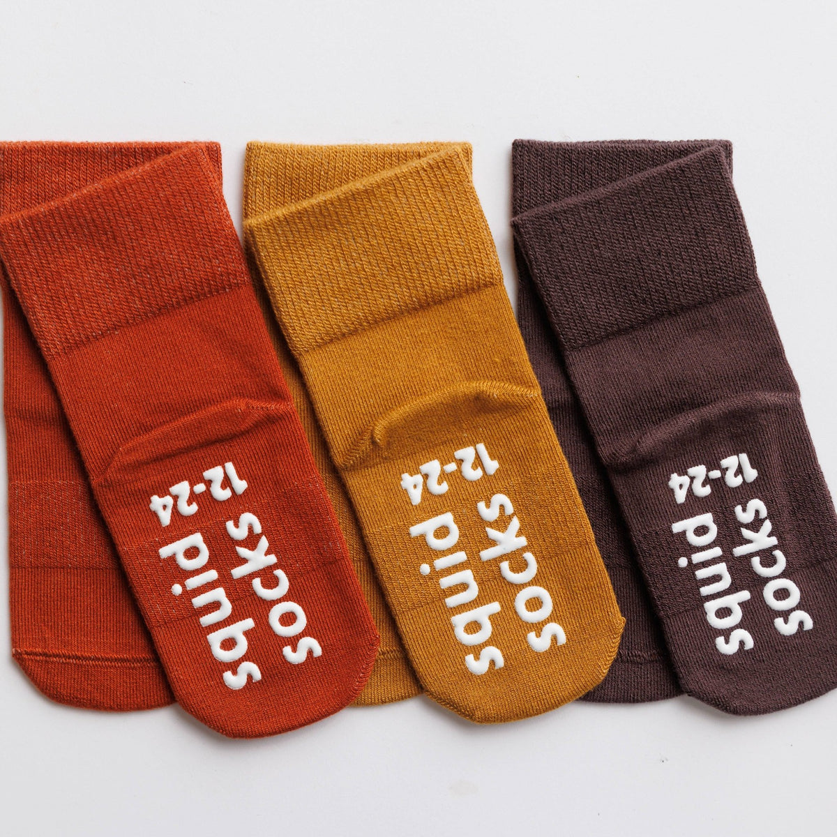 squid socks - Cedar - Baby Socks / Kids Socks with Non-Slip Silicone - Baby Dill