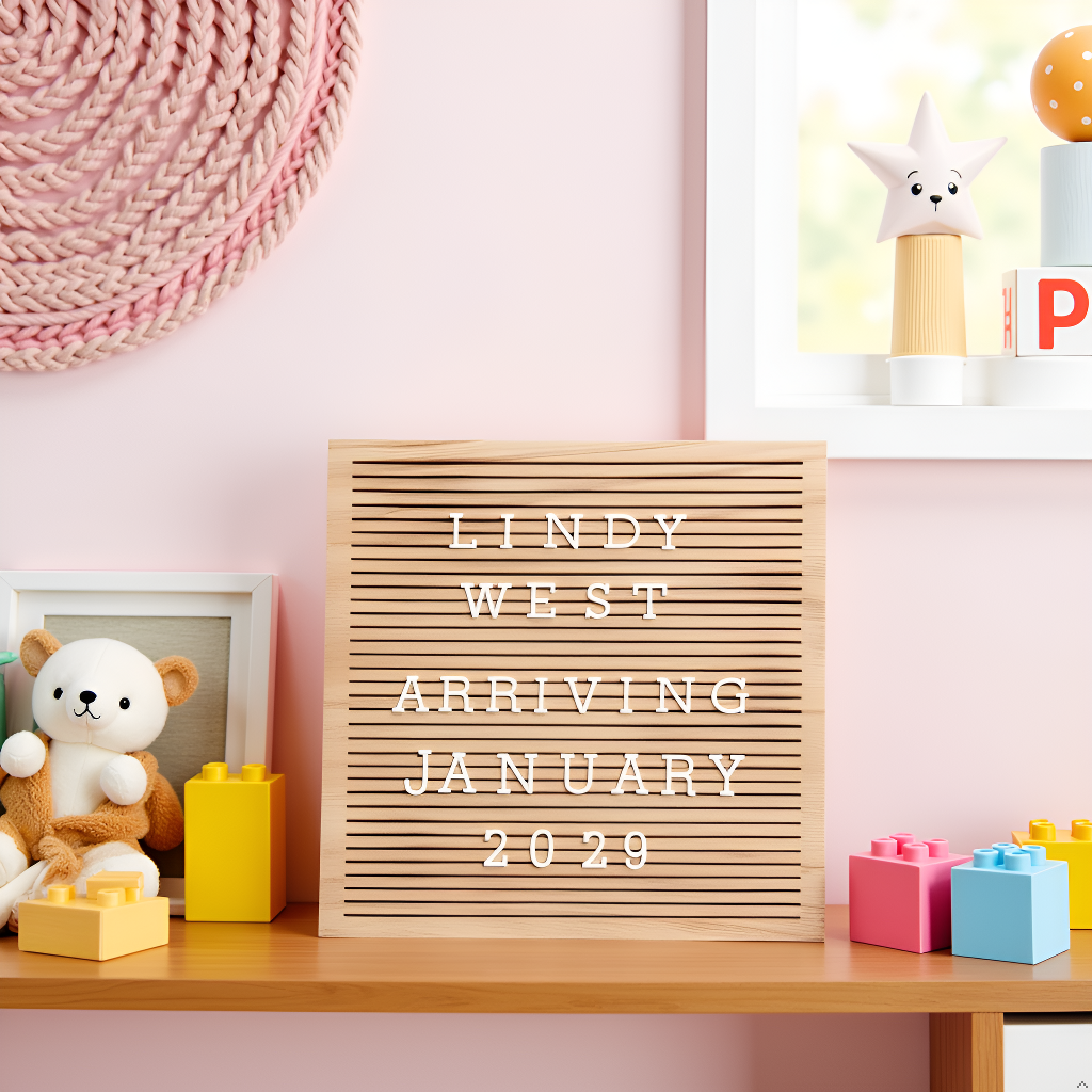 Pearhead - Natural Wood Letterboard - Baby Dill
