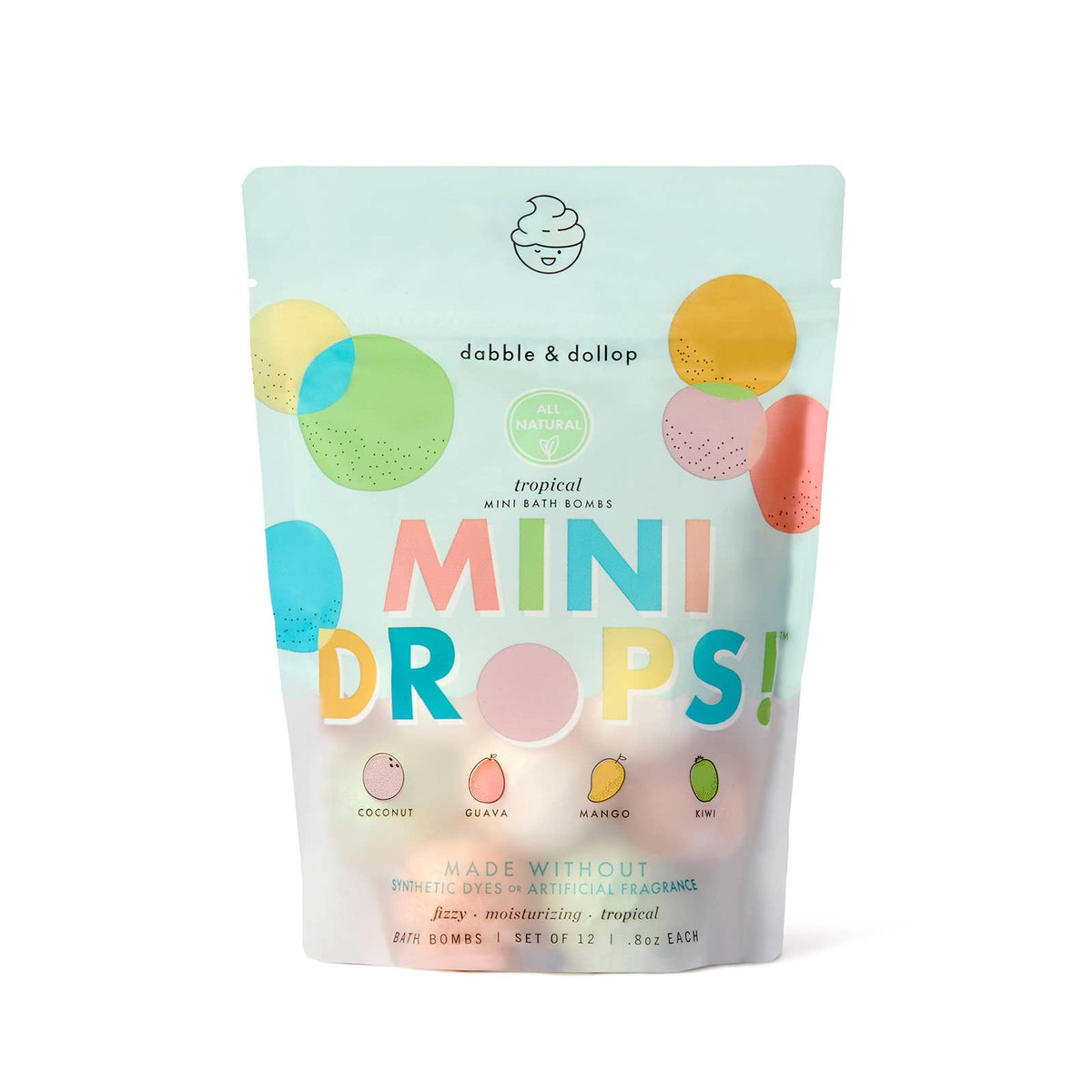 Dabble & Dollop® - Mini Drops® Bath Bombs - Tropical - Baby Dill