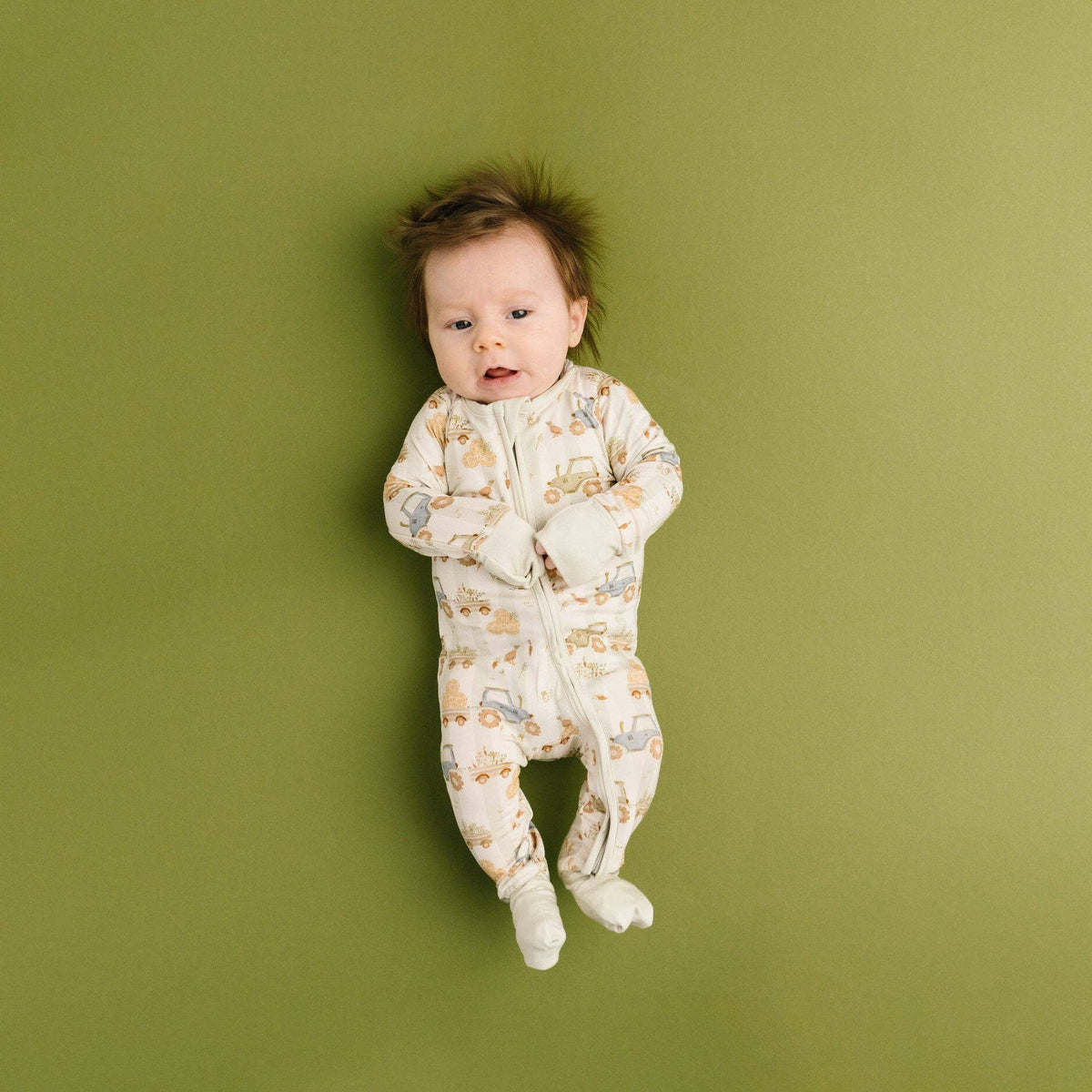 Little One Shop - Tractor Trails Bamboo Sleeper - Baby Dill