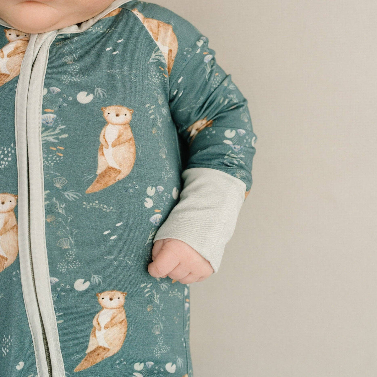 Little One Shop - Otter Pals Bamboo Sleeper - Baby Dill