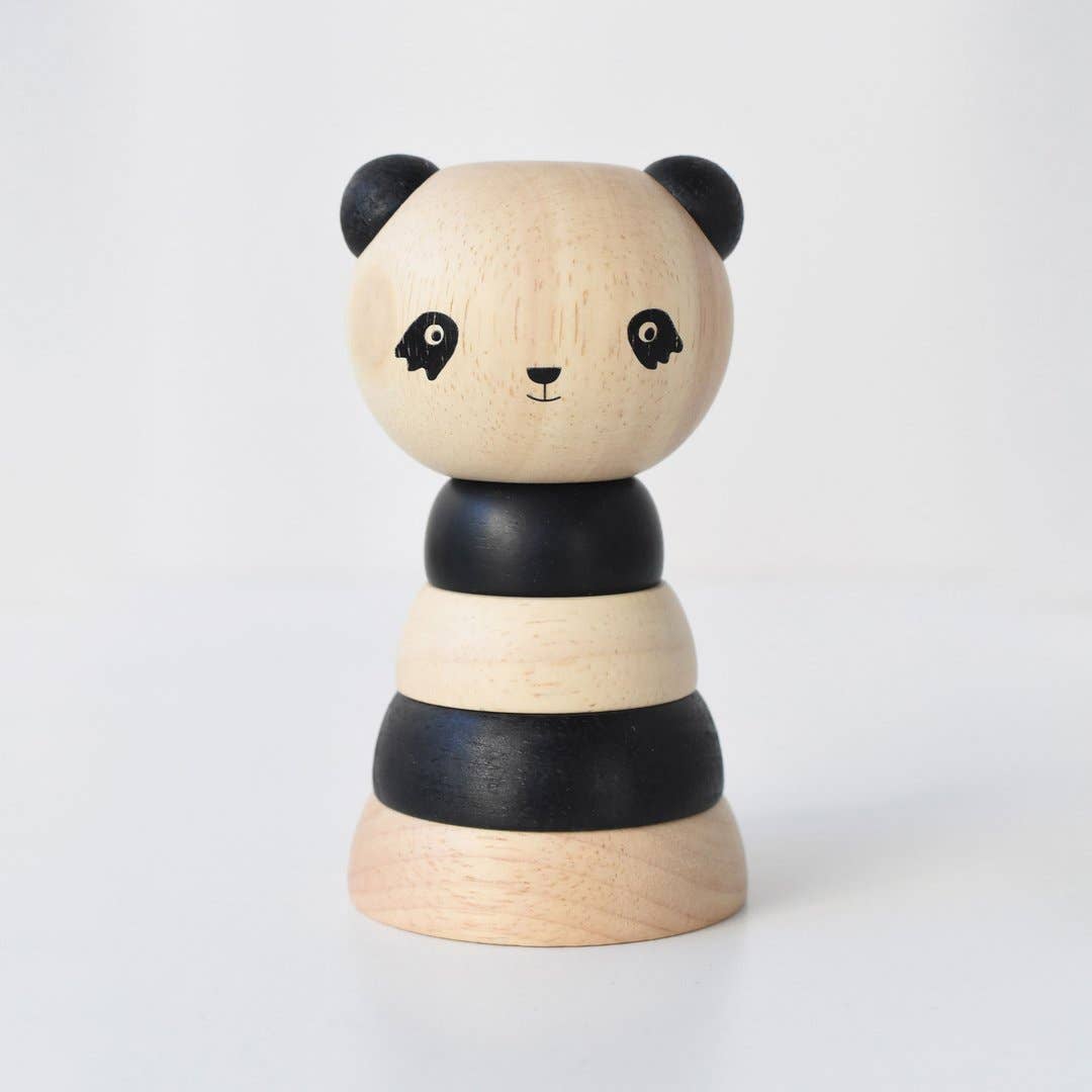 Panda Wooden Ring Stacker Toy - Baby Dill