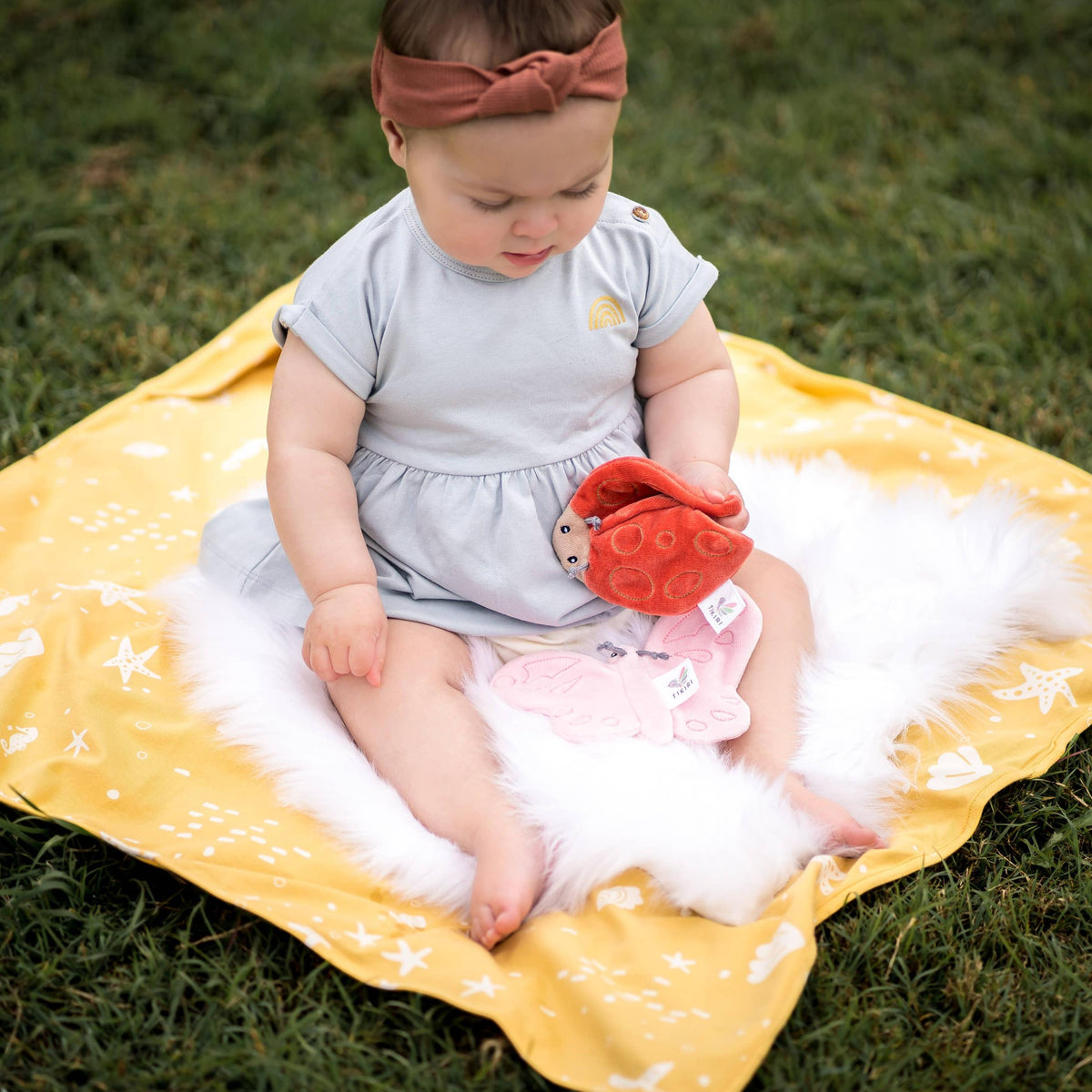 Ladybug Organic Fabric with Crinkle