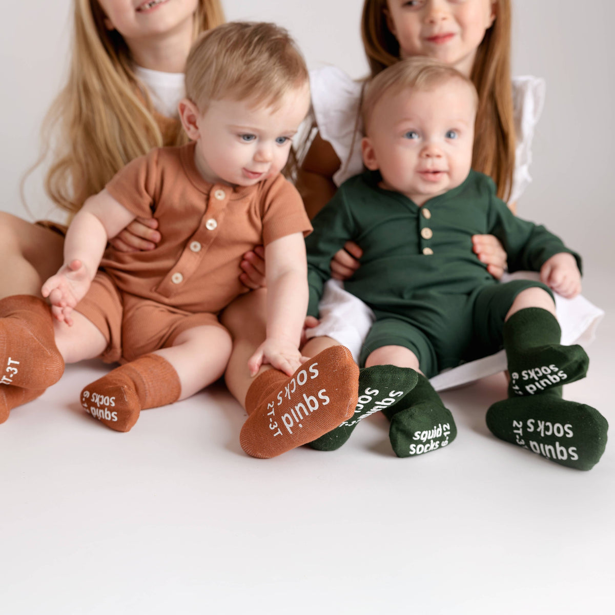 Cypress - Non-Slip Baby Socks in Khaki, Cognac, Evergreen - Baby Dill