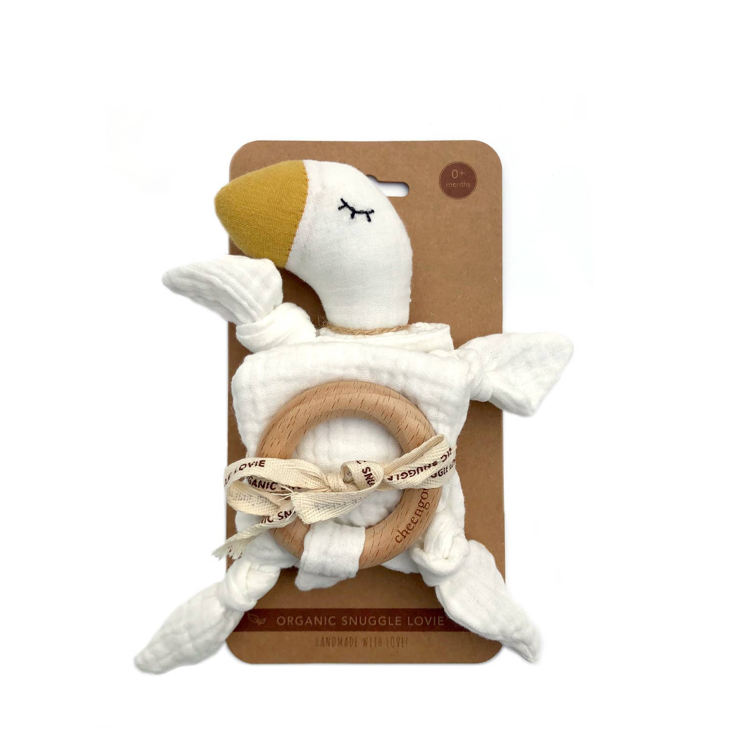 Cheengoo - Organic Snuggle Lovey Blanket - Goose - Baby Dill