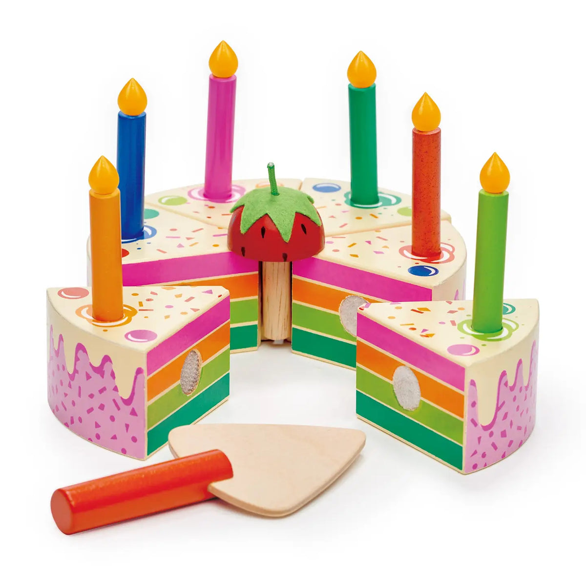 Wooden Rainbow Birthday Cake - Baby Dill