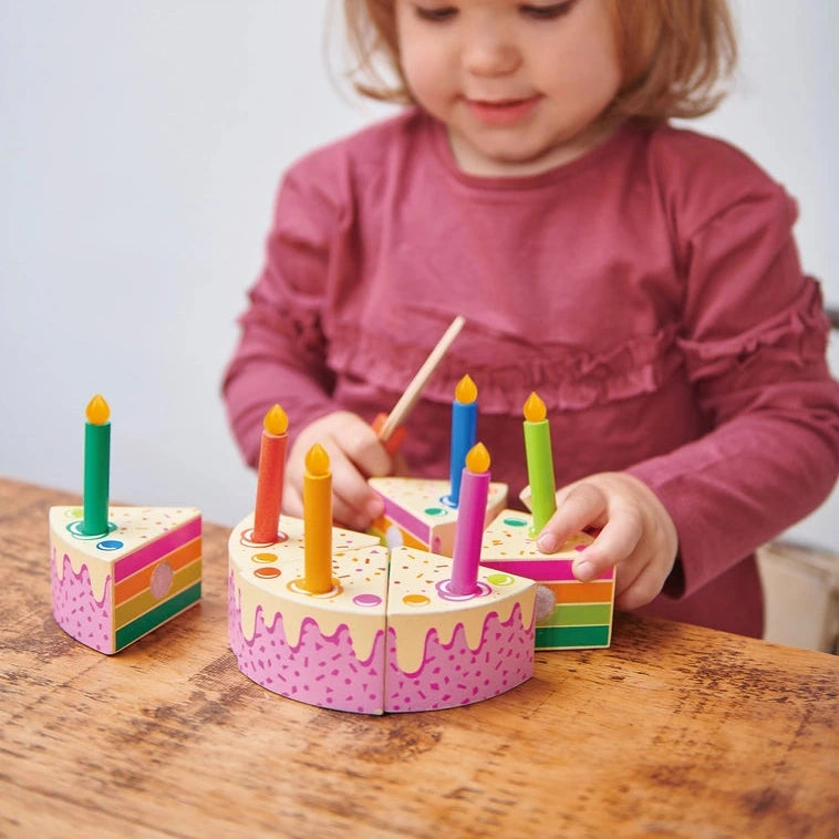 Wooden Rainbow Birthday Cake - Baby Dill
